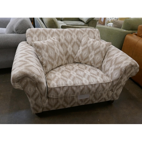 1454 - An oatmeal and copper weave loveseat, brand new RRP £799