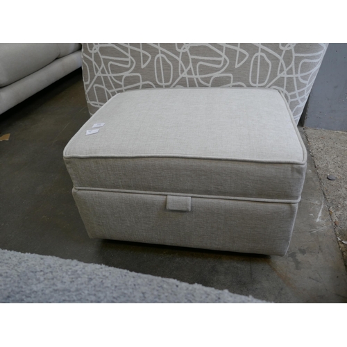 1466 - A light grey storage footstool, brand new