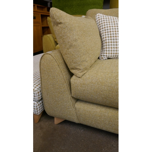 1468 - An apple green textured velvet four seater sofa, olive textured velvet three seater sofa and contras... 