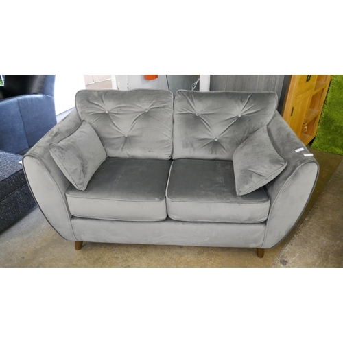 1480 - A grey velvet Hoxton two seater sofa, brand new RRP £779