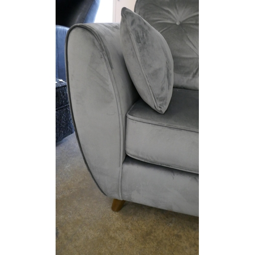 1480 - A grey velvet Hoxton two seater sofa, brand new RRP £779