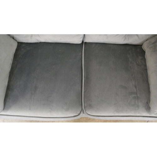 1480 - A grey velvet Hoxton two seater sofa, brand new RRP £779