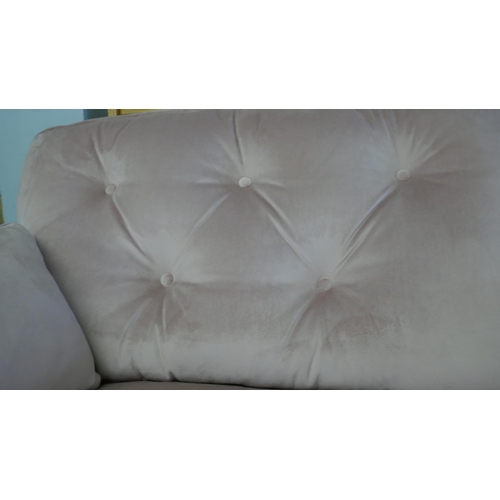 1483 - A pink velvet Hoxton three seater sofa, brand new RRP £799