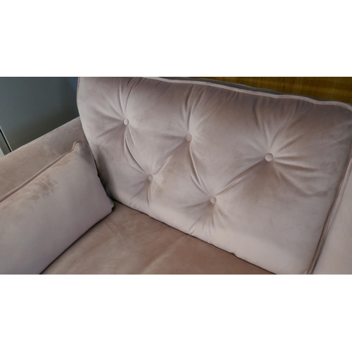 1484 - A pink velvet Hoxton three seater sofa, brand new RRP £799