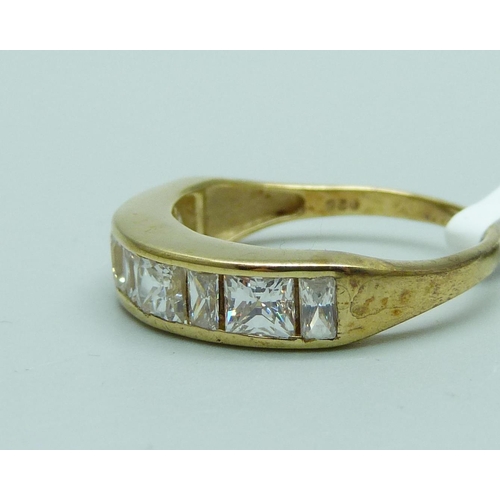 1012 - A silver gilt Swarovski Zirconia ring, R