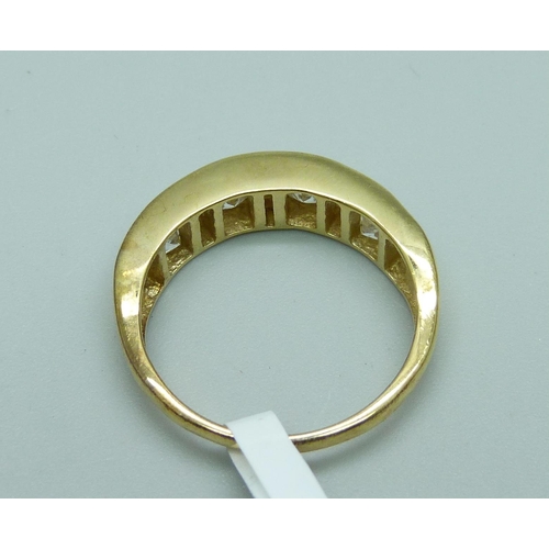 1012 - A silver gilt Swarovski Zirconia ring, R