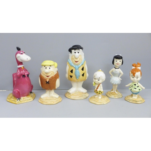 606 - Six Beswick Fred Flintstone figures, five boxed