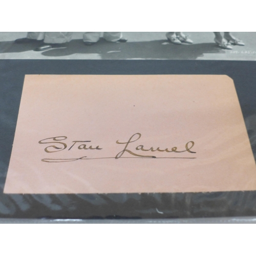 607 - A Stan Laurel autograph with an original 1940's Laurel and Hardy black and white photograph, with CO... 