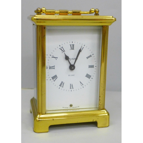 609 - A Bayard 8-day carriage clock, French movement