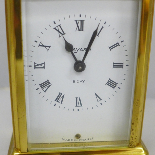 609 - A Bayard 8-day carriage clock, French movement