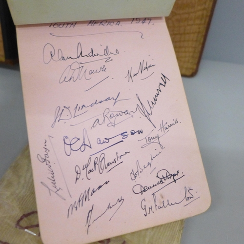 627 - Cricket; Don Bradman, an autograph album with mid 20th century cricket signatures including Australi... 