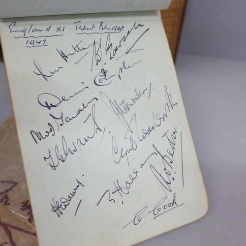 627 - Cricket; Don Bradman, an autograph album with mid 20th century cricket signatures including Australi... 