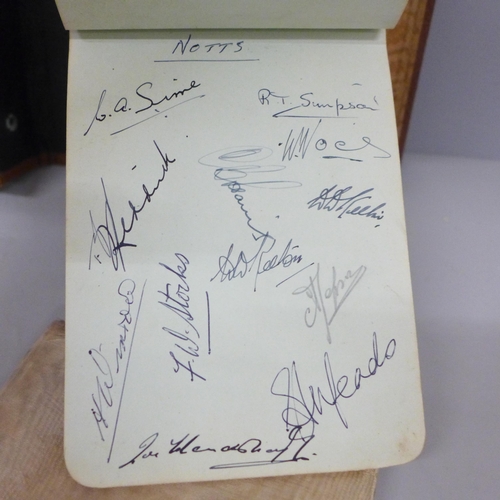 627 - Cricket; Don Bradman, an autograph album with mid 20th century cricket signatures including Australi... 