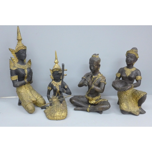 628 - Four bronze Thai deities figures