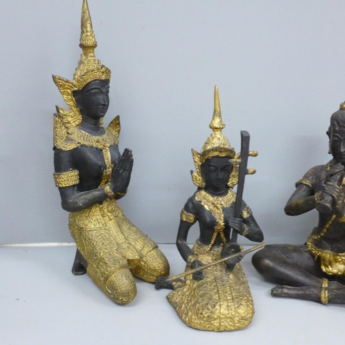 628 - Four bronze Thai deities figures