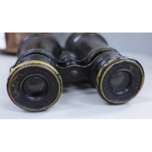 629 - A French pair of Lumiere Paris binoculars, cased and a pair of 6x30 binoculars