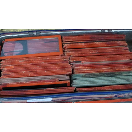 636 - A collection of approximately 90 lantern slides