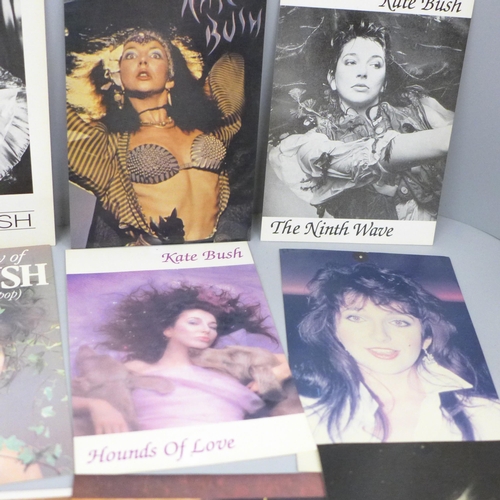 643 - Fourteen Kate Bush postcards, and a 'Z cards' ltd printed card