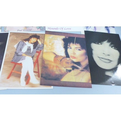 643 - Fourteen Kate Bush postcards, and a 'Z cards' ltd printed card