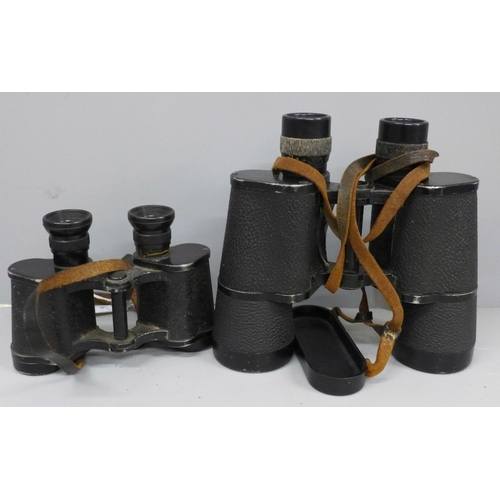 647 - A pair of German Dienstglas 7x50 binoculars no. 406925 and one other pair of Dienstglas 6x30 binocul... 