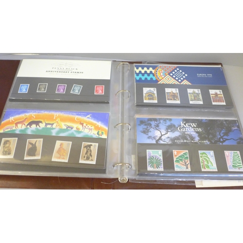 653 - An album of Royal Mail mint stamps, forty three packs plus loose stamps