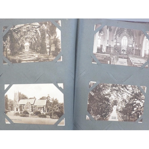 658 - An album of over 100 Edwardian and later postcards, several Sandringham House, portraits, topographi... 