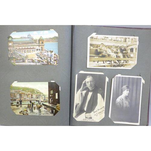 658 - An album of over 100 Edwardian and later postcards, several Sandringham House, portraits, topographi... 