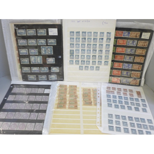 664 - Stamps - Duplicated stock of stamps on 19 sheets, with a catalogue value of over £5,000