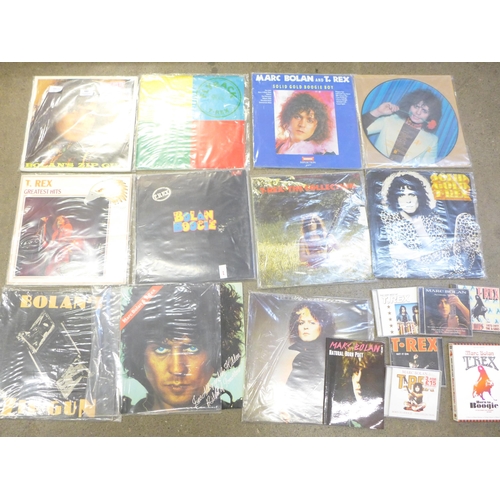 680 - A collection of Marc Bolan and T-Rex records including Bolan Boogie, Greatest Hits, T-Rex Tanx, Soli... 