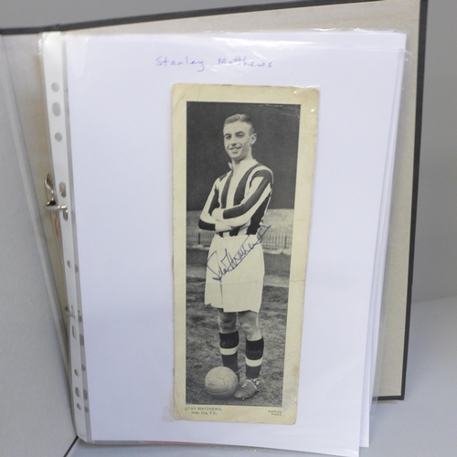 684 - Football memorabilia - an album of football autographs, with Stanley Matthews, Peter Shilton, Colin ... 