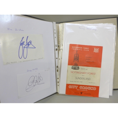 684 - Football memorabilia - an album of football autographs, with Stanley Matthews, Peter Shilton, Colin ... 