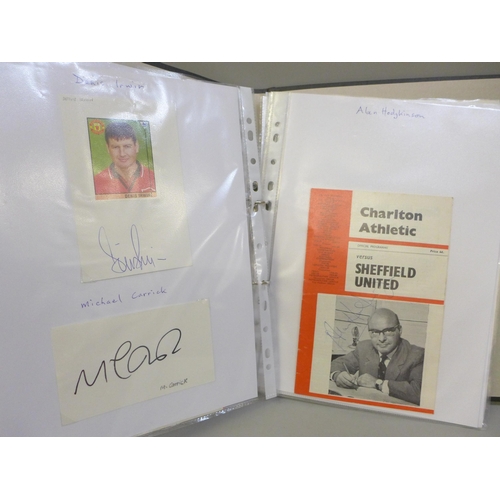 684 - Football memorabilia - an album of football autographs, with Stanley Matthews, Peter Shilton, Colin ... 