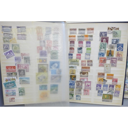 697 - Two stock books of world stamps