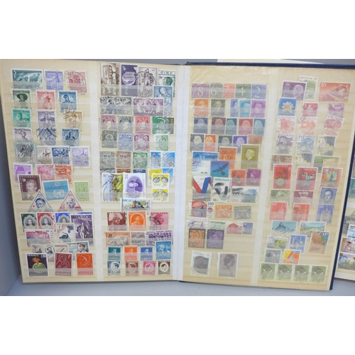 697 - Two stock books of world stamps