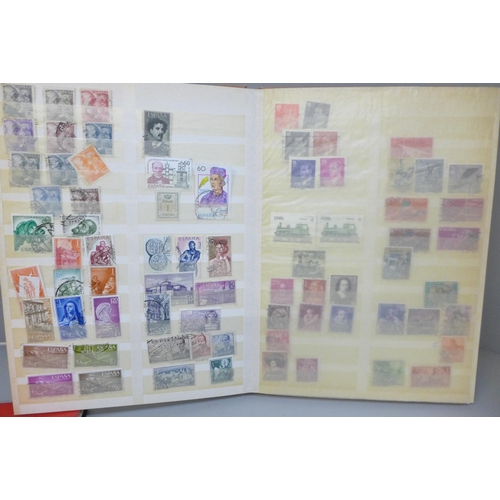 697 - Two stock books of world stamps