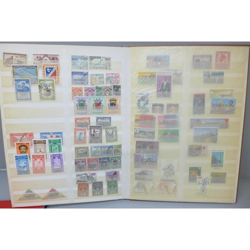 697 - Two stock books of world stamps