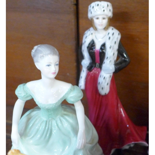 698 - Eleven figures including Coalport Henrietta, Stunning in Black, Debutante Abbie, Royal Worcester Ale... 