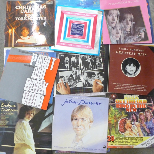 703 - A box of LP records, 1970s and 1980s including Hall & Oates, Barbara Dickson, The Bachelors, etc., a... 