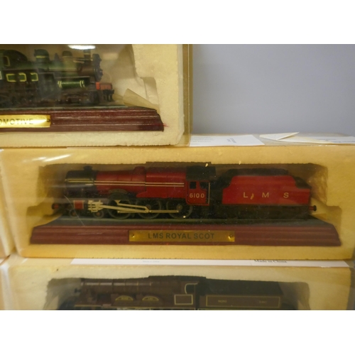 769 - Nine model locomotives for display purposes, boxed