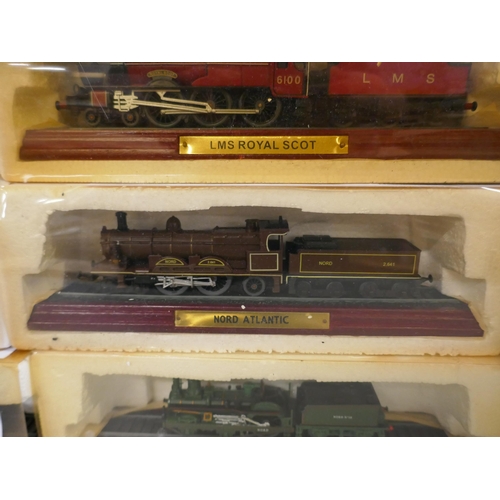 769 - Nine model locomotives for display purposes, boxed