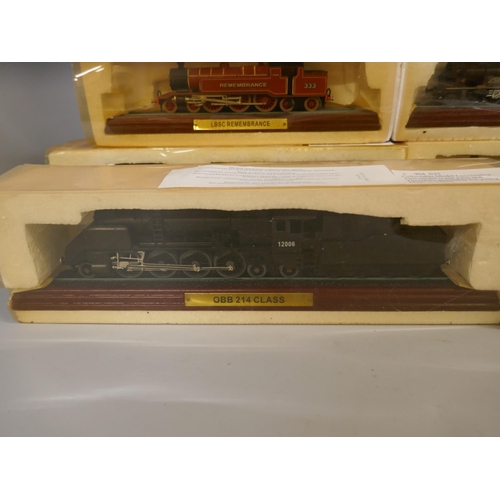 769 - Nine model locomotives for display purposes, boxed