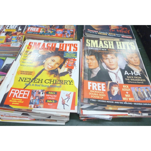 776 - A collection of Smash Hits magazines from 1987 to 1991, (fortnightly issues for 15-7-87 to 28-7-87, ... 