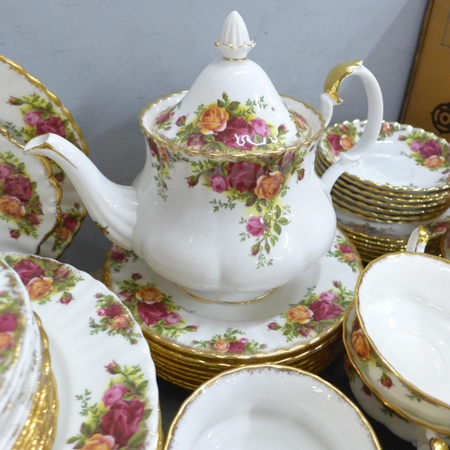 776A - A collection of Royal Albert Old Country Roses, six setting tea and dinner service, includes cake st... 