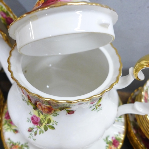 776A - A collection of Royal Albert Old Country Roses, six setting tea and dinner service, includes cake st... 