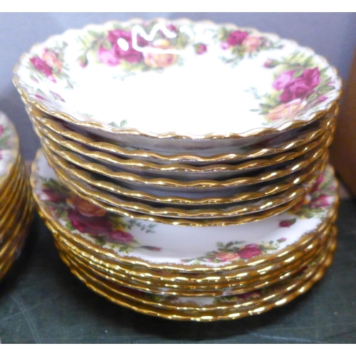 776A - A collection of Royal Albert Old Country Roses, six setting tea and dinner service, includes cake st... 