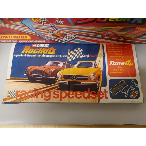 787 - Matchbox S-400 twin loop set and Corgi Rockets racing speed set, boxed