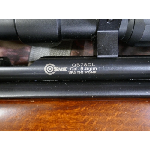 798 - A SMK QB78DL .22 calibre CO² air rifle with 3-9x40EG scope and soft case **PLEASE NOTE THIS LOT IS N... 