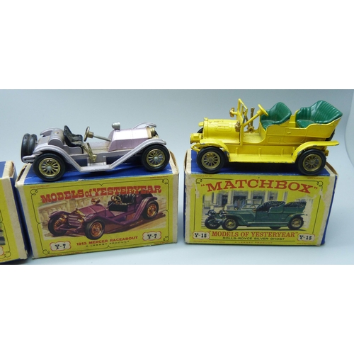 813 - Three Matchbox Models of Yesteryear, boxed, and one empty box