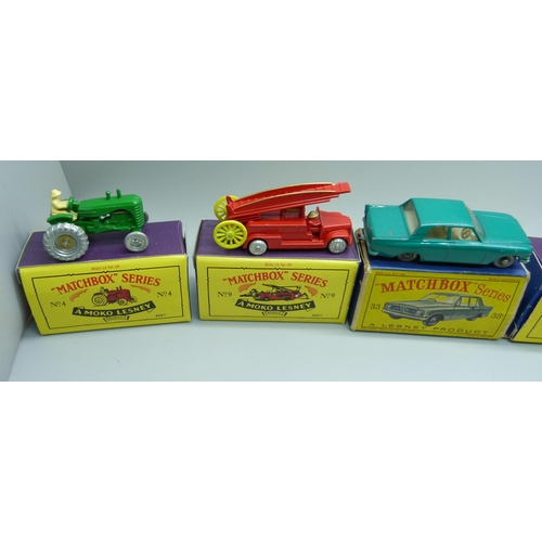 817 - A collection of ten Matchbox model vehicles, boxed, one box a/f