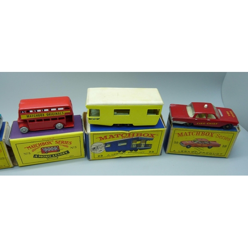 817 - A collection of ten Matchbox model vehicles, boxed, one box a/f